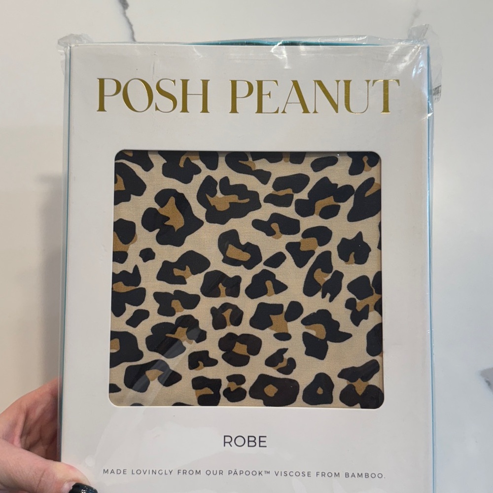 NWT Posh Peanut Leopard Robe